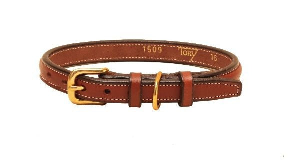 Tory Lthr Narrow Square Raised Dog Collar 22In Blk