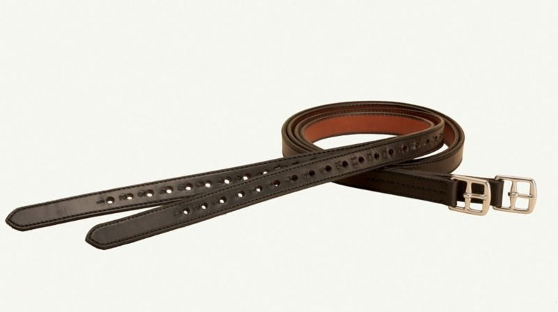 Tory Lthr Halfhole Stirrup Lthrs 1Inx54In Blk