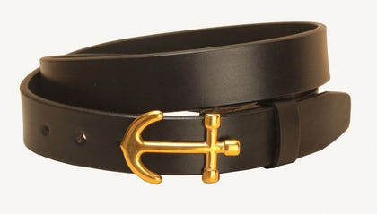 Tory Lthr Anchor Buckle Strap Lthr Belt 32 Blk