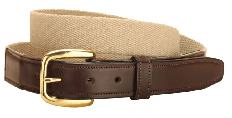 Tory Wide Web Belt With Oakbark Billets 28 Bk/Gry