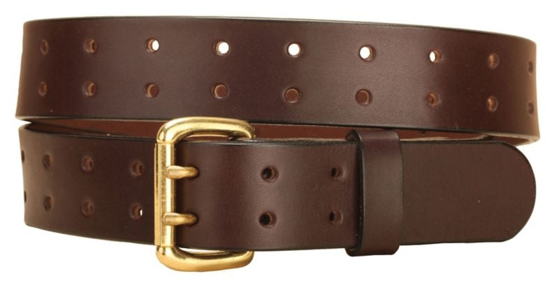 Double Tongue Leather Belt/Double Hole 28 Bk/Gry
