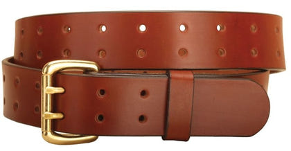 Double Tongue Leather Belt/Double Hole 28 Bk/Gry
