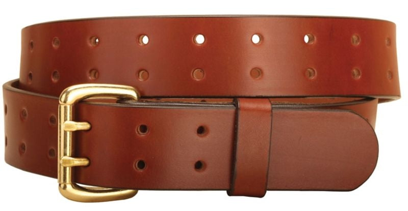 Double Tongue Leather Belt/Double Hole 28 Bk/Gry