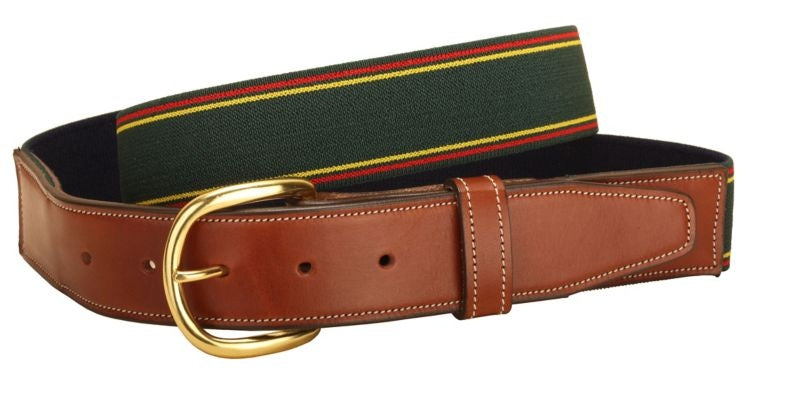 Tory Elastic Belt with Leather Billets 28 Navy White