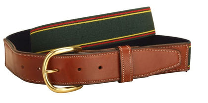 Tory Elastic Belt with Leather Billets 28 Navy White