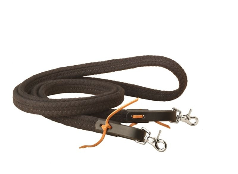 Braided Cotton Continuous Ollie Rein 1x8 Bk/Gry