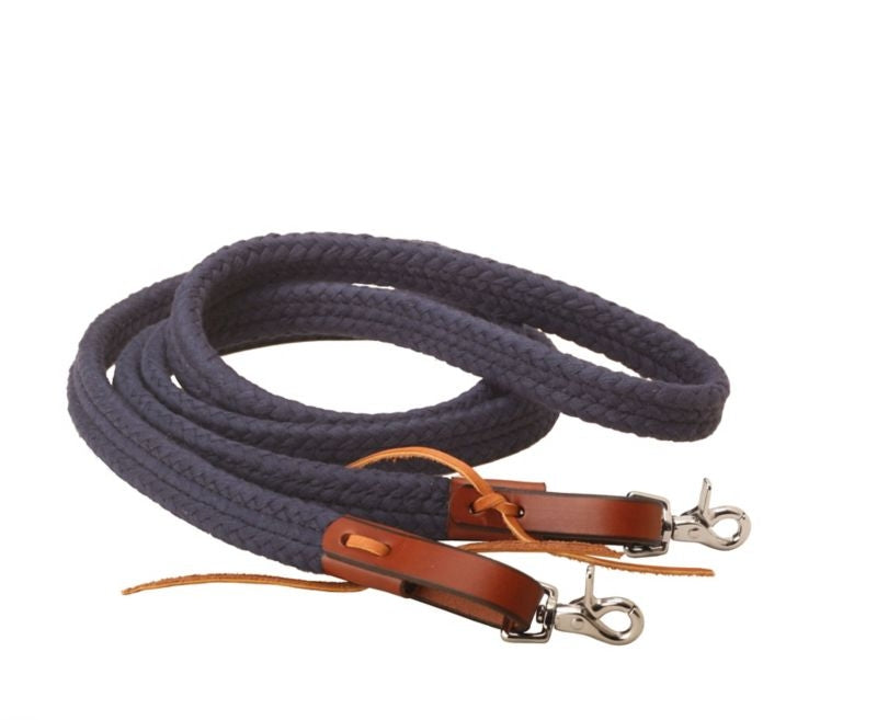 Braided Cotton Continuous Ollie Rein 1x8 Bk/Gry