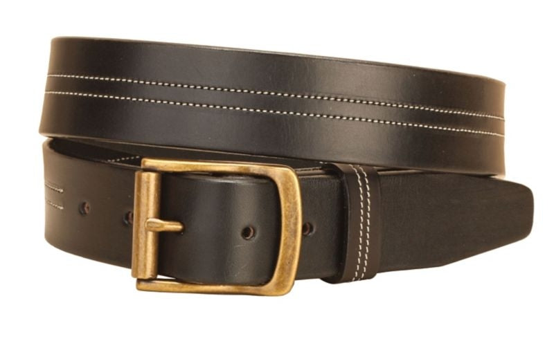 Tory Center Stitched DoubleRow Leather Belt 38 Blk