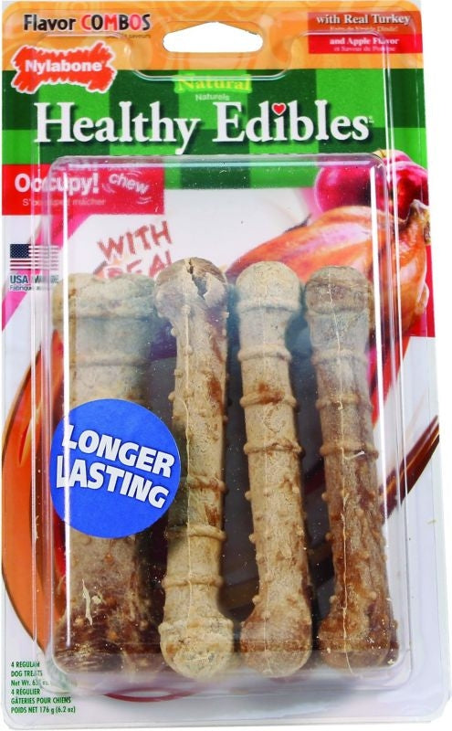 Nylabone Healthy Edibles Combo Trk / Apple Reg 4Pk