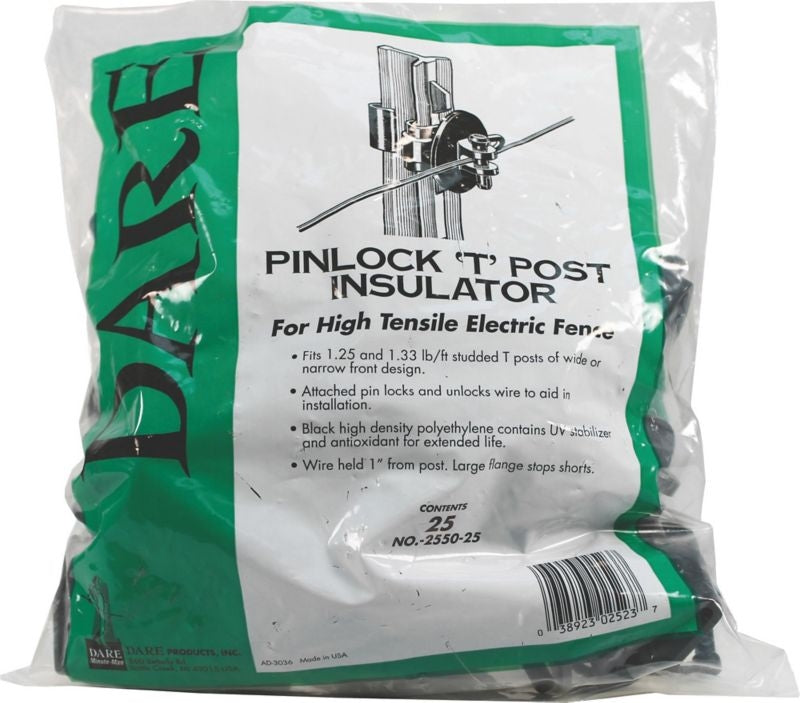 Pinlock Insulator For T-Posts Black