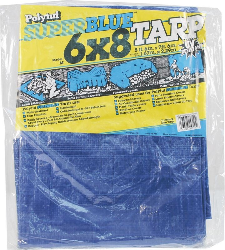 Superblue Tarps 2.3oz 6ft x 8ft Blue