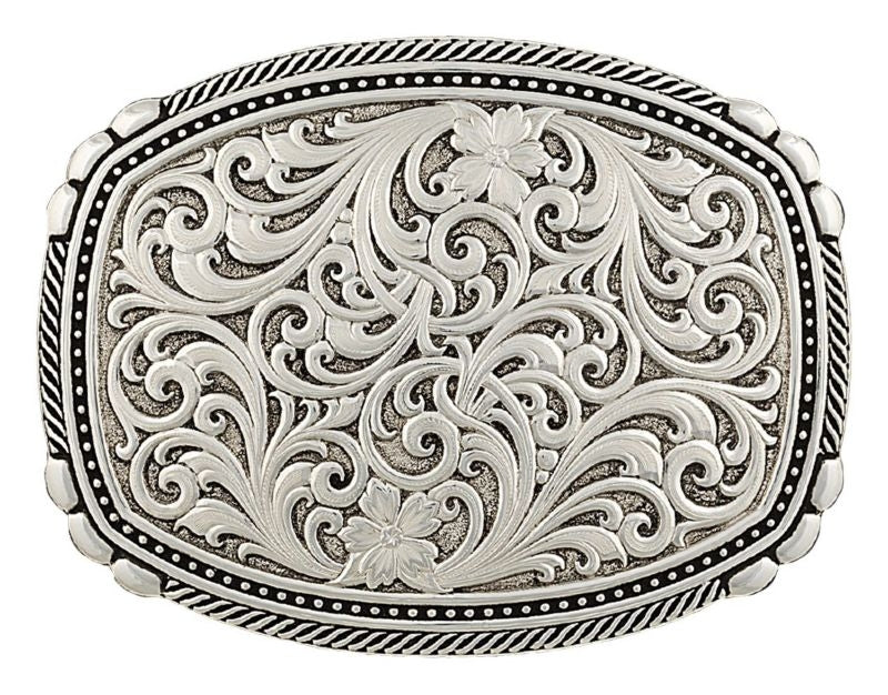 Antiqued Medium Two-Tone Framed Buckle Brn
