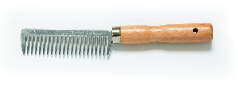 Shires Wooden Handle Aluminium Comb Aluminum