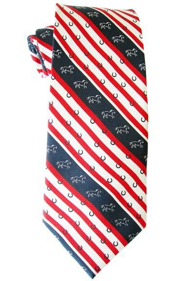 Patriotic Horses/Horse Shoes Equest Silk Neck Tie