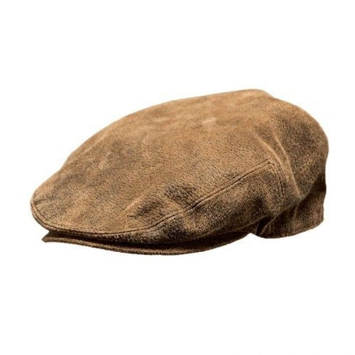 Outback Trading Mens Leather Ascot Cap L Brown