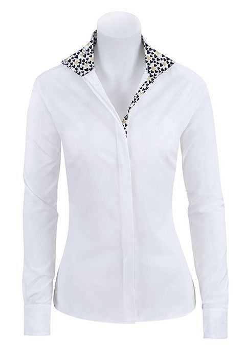 Rj Classic Ladies Prestige ShowShirt 46 Wh/Bk/Gold