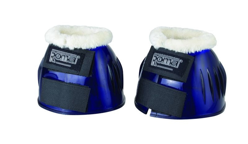 Roma Fleece Trim Rubber Bell Boots Cob Black