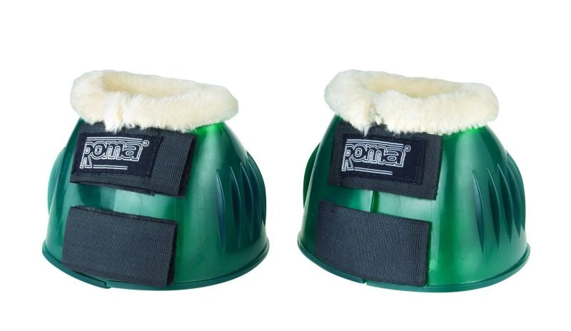 Roma Fleece Trim Rubber Bell Boots Cob Black