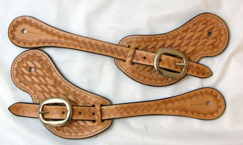 Western Spur Strap Stamped Basketweave
