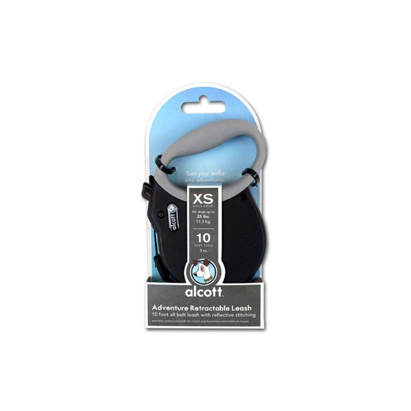 Alcott Retractable Leash X-Small/10ft Black