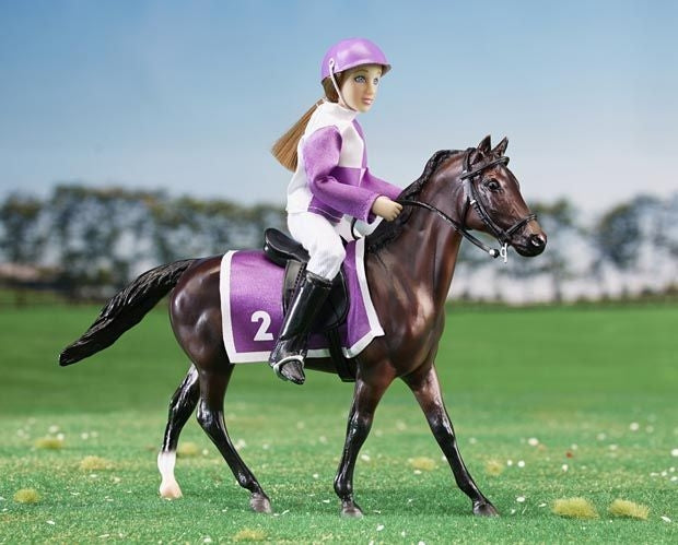 Breyer Classics Race Horse/Jockey 9inL x 6inH Stee