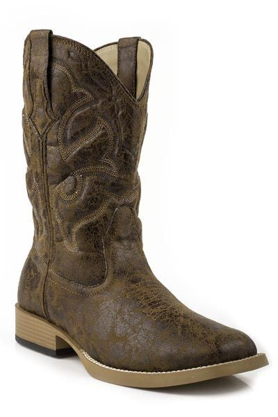 Roper Mens Scout Wide Sq Toe Western Boot
