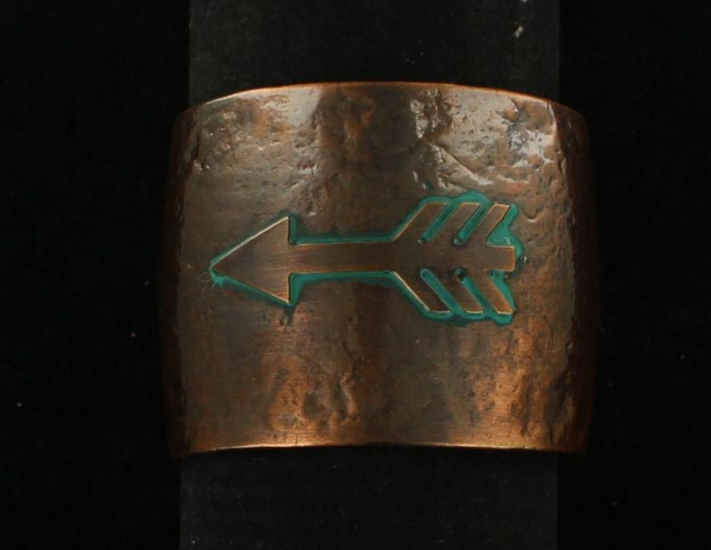 Blazin Roxx Hammer Arrow Copper Cuff BraceletTurq
