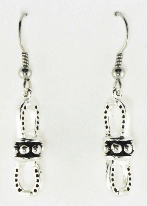 Western Edge Beaded Horseshoe Chain Earrings
