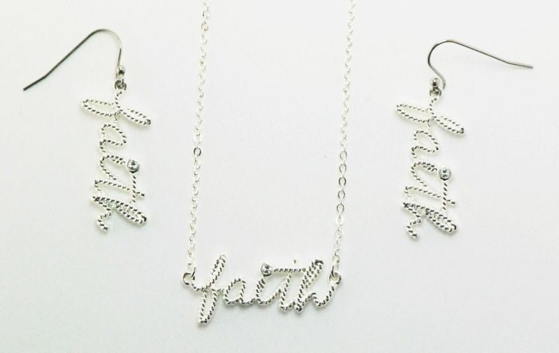 Western Edge Faith Crystal Rope Earrings/Necklace