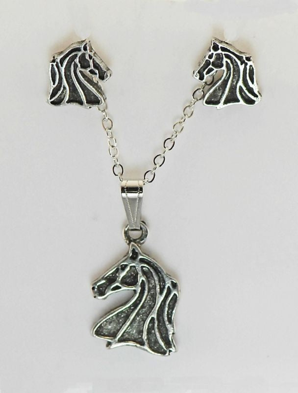 Western Edge Free Form Horeshead Earring/Necklace