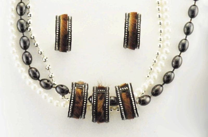 Western Edge Hair On Multi Strand Earring/Necklace