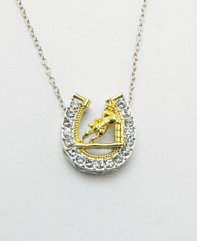 Western Edge Horseshoe Barrel Racer Necklace
