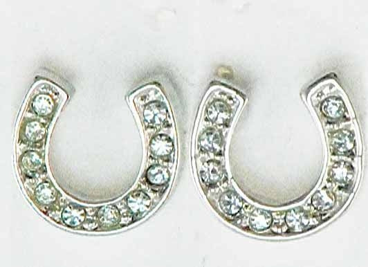 Western Edge Horseshoe with Crystal Stones Earrings