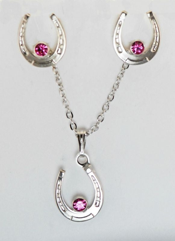 Western Edge Horseshoe Light Pink Crystal Stones