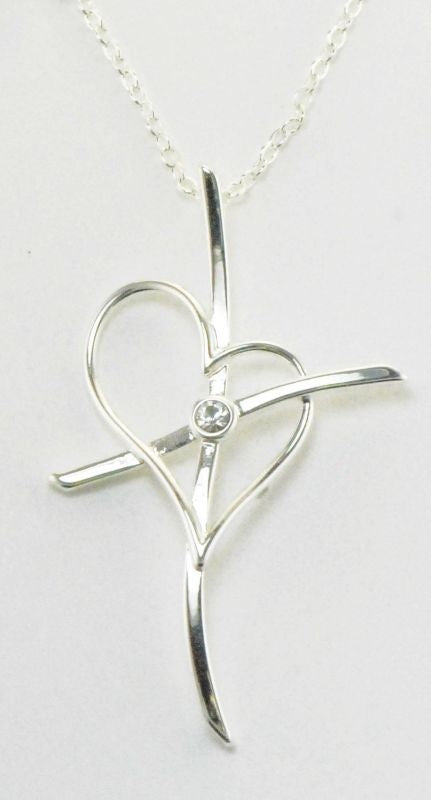 Western Edge Necklace Cross My Heart Crystal