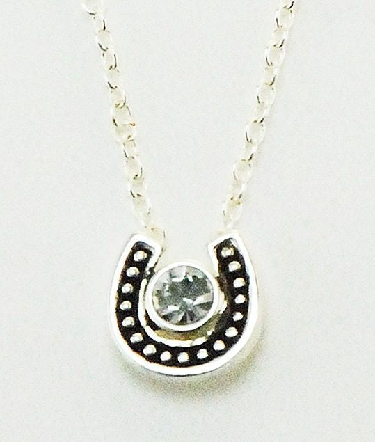 Western Edge Necklace Small Horseshoe Crystal