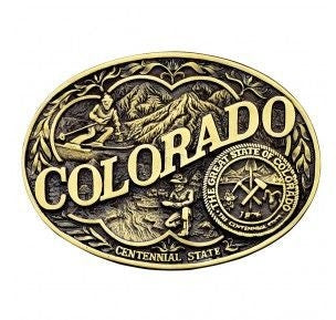 Colorado State Heritage Attitude Buckle Brn