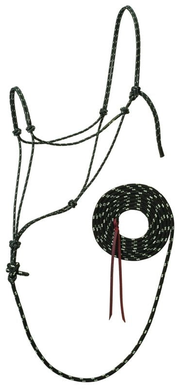 Weaver Reflective Rope Halter with Lead 12 Black