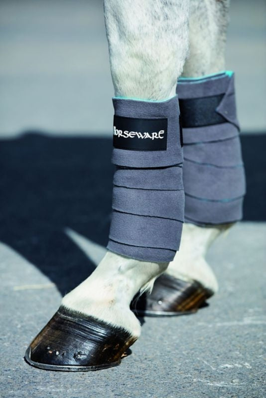 Horseware Fleece Bandages 4 Pack Charcoal/Aqua