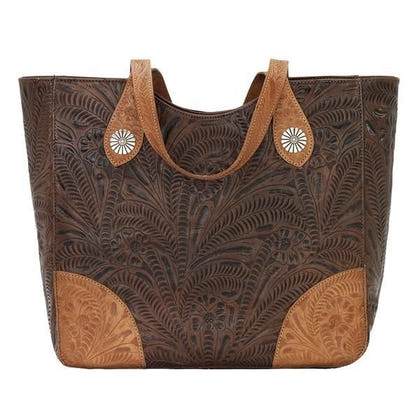 American West Annies Secret Collection Large Hand Tooled Zip Top Conceal Carry Bag