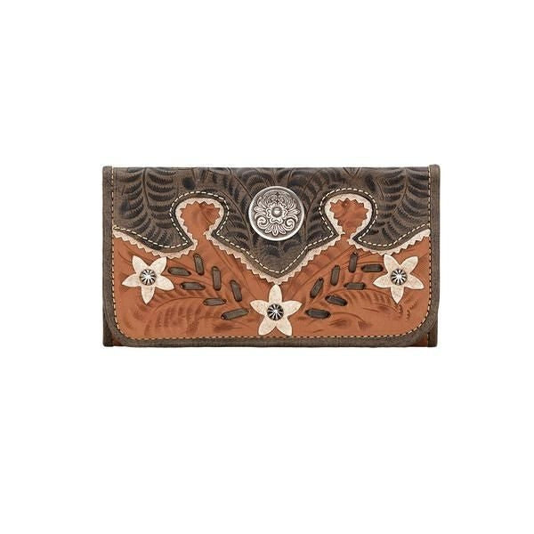 American West Ladies Desert Wildflower Tri-Fold Wallet