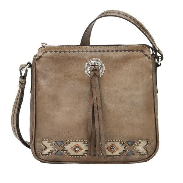 All Access Crossbody Bag 9.5x9.5x4 Brown/Turq