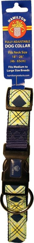 Ribbon Overlay Adjustable Dog Collar 1x18-26 Blue