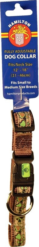 Ribbon Overlay Adj Dog Collar 5/8x12-18 GrnNeonPas