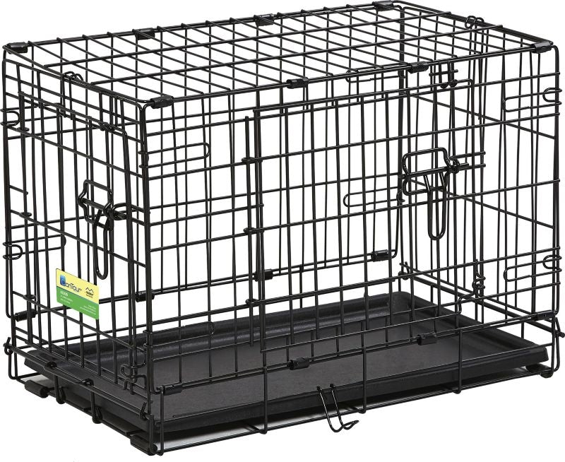 Contour Double Door Dog Crate 22x13x16 Black