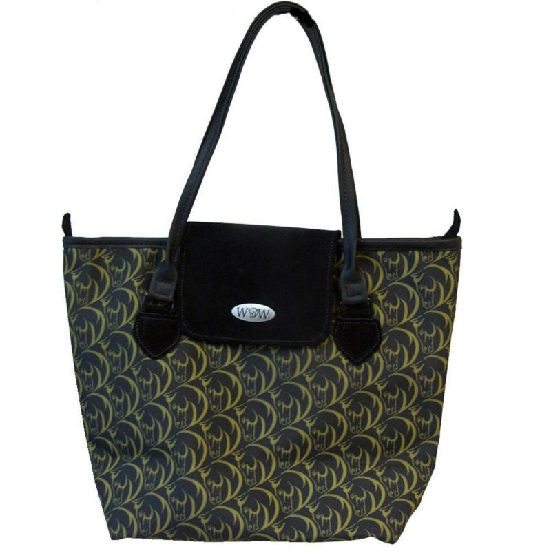 WOW Large Carol Tote Bag WOW Logo Black Gold