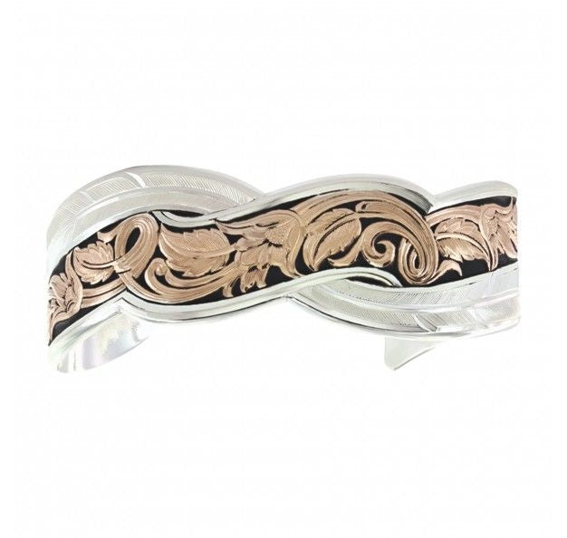 Montana TwoTone Sweeping Leather CutCuff Bracelet