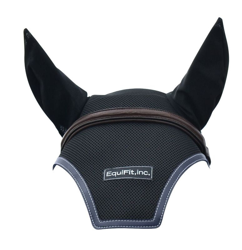 Equifit Logo Ear Bonnet Colored Trim Os Blk Nvy