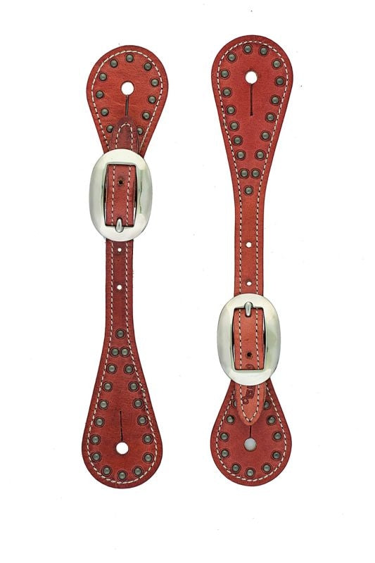 Weaver Youth Harness Spur Straps With Spots Russet