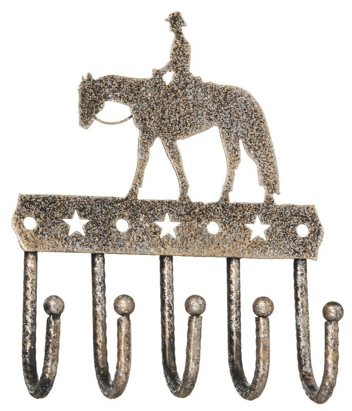 Tough1 Key Rack/Equine Motif/Glitter FinishBk/Wh